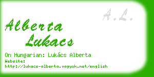 alberta lukacs business card